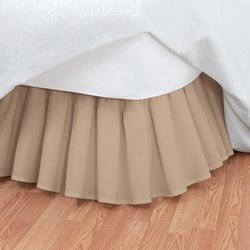 Magic Ruffle Bedskirt by BrylaneHome in Mocha (Size KING)