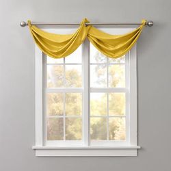 BH Studio Room-Darkening Waterfall Grommet Valance by BH Studio in Gold Window Curtain