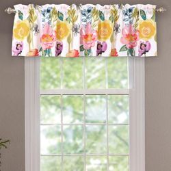 Wide Width Watercolor Dream Window Valance by Greenland Home Fashions in White (Size 84" W 19" L)