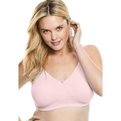 Plus Size Women's Wireless Microfiber T-Shirt Bra by Comfort Choice in Shell Pink (Size 54 DDD)