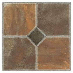 Sterling 12" x 12" Self Adhesive Vinyl Floor Tile - 45 Tiles/45 sq. Ft by Achim Home Décor in Rustic Slate