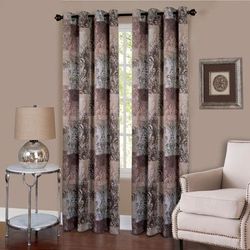 Wide Width Vogue Grommet Window Curtain Panel by Achim Home Décor in Brown (Size 50" W 63" L)