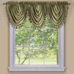 Wide Width Ombre Waterfall Valance by Achim Home Décor in Sage (Size 46" W 42" L)