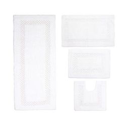 Classy 3-Pc. Bath Mat Set by Home Weavers Inc in White (Size 4 RUG SET)