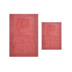 Luxury Hotel Style Bath Rug 2-Pc. Set by Home Weavers Inc in Coral