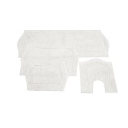 Waterford 4-Pc. Bath Rug Set Blue by Home Weavers Inc in White (Size 4 RUG SET)