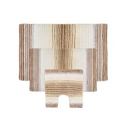 Gradiation 3-Pc. Bath Rug Set by Home Weavers Inc in Beige (Size 3 RUG SET)