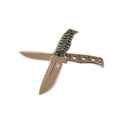 Benchmade Sibert Adamas Chord Fixed Blade Knife 4.2in CPM-CruWear Steel Drop Point Flat Earth Coated Blade Steel Handle 375FE-1