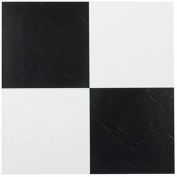 Sterling 12" x 12" Self Adhesive Vinyl Floor Tile by Achim Home Décor in Black White