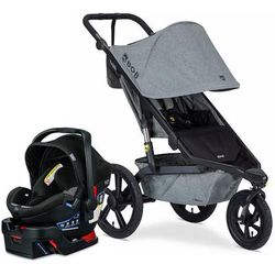 BOB Alterrain Jogging Stroller + Britax B-Safe Ultra Gen1 Infant Car Seat Travel System Bundle - Mel