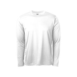 Soffe 991A Adult Performance Long Sleeve Top in White size Large | Mesh