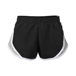 Soffe 081G Girls Team Shorty Short in Black/Silver/White size XL | Polyester