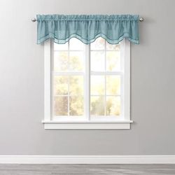 BH Studio Sheer Voile Layered Valance by BH Studio in Seaglass Window Curtain
