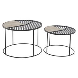 Juniper + Ivory Set of 2 15 In., 19 In. Contemporary Accent Table Black Metal - Juniper + Ivory 92163