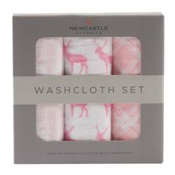 Pop of Pink Cotton Washcloth Set 3PK - Newcastle Classics 707