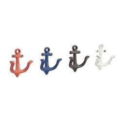 Juniper + Ivory Set of 4 4 In. x 4 In. Coastal Wall Hook Multi Colored Metal - Juniper + Ivory 59423