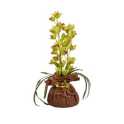Floral Arrangement With Burlap Pot- Jeco Wholesale HD-BT095