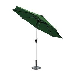 9 Ft Aluminum Umbrella With Crank And Solar Guide Tubes - Black Pole/Green Fabric- Jeco Wholesale OF-UB102