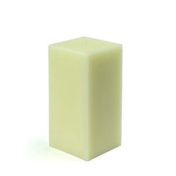 3 X 6 Inch Ivory Square Pillar Candle- Jeco Wholesale CPZ-139