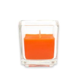 Orange Square Glass Votive Candles (12Pc/Box)- Jeco Wholesale CVZ-033