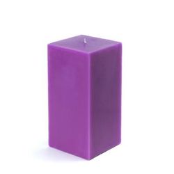 3 X 6 Inch Purple Square Pillar Candle- Jeco Wholesale CPZ-146