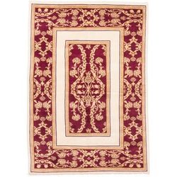 ECARPETGALLERY Hand-knotted Caucasus Kula Cream, Red Wool Rug - 5'11" x 8'5"