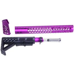 Guntec USA AR-15 Honeycomb Series Complete Furniture Set Gen 2 Anodized Purple HC-SET-G2-PURPLE