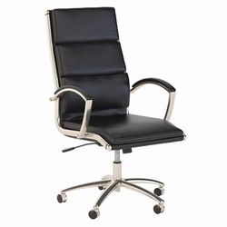 Somerset High Back Leather Executive Office Chair in Black - Bush Furniture SETCH1701BLL-Z