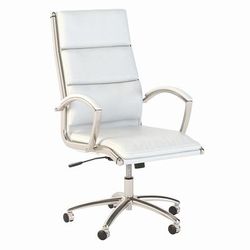 Cabot High Back Leather Executive Office Chair in White - Bush Furniture CABCH1701WHL-Z