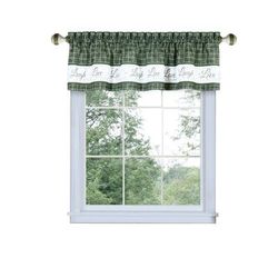 Live, Love, Laugh Window Curtain Valance - 58x14 by Achim Home Décor in Green