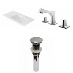 35.5-in. W 3H8-in. Ceramic Top Set In White- Overflow Drain Incl. - American Imaginations AI-29842