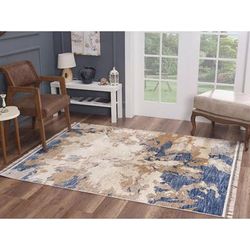 Luxe Weavers Otika Collection Blue 5x7 Abstract Area Rug - 8684 Blue 5x7