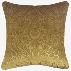Embossed Panne Velvet Decorative Pillow by Levinsohn Textiles in Gold