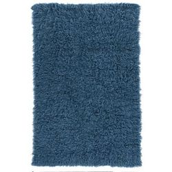 Flokati Denim Blue Rug by Linon Home Décor in Denim (Size 2.4'W 4.3'L)