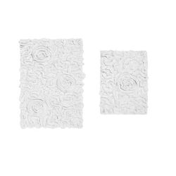 Bell Flower 2-Pc. Bath Rug Collection by Home Weavers Inc in White