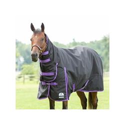 SmartPak Classic Combo Neck Turnout Blanket - 69 - Heavy (360g) - Black/Purple - Smartpak