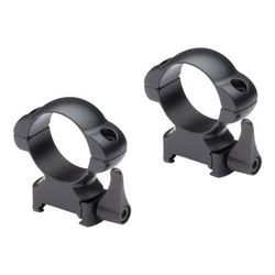 Nikko Stirling Quick Release 30mm Steel Weaver Rings High Matte Black NSMQR1WH
