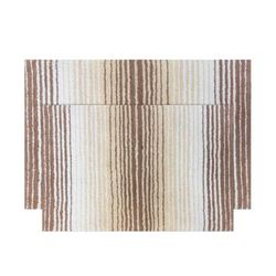 Gradiation 2 Piece Set Bath Rug Collection by Home Weavers Inc in Beige