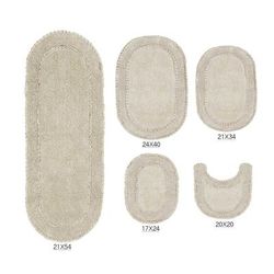 Double Ruffle 5 Piece Set Bath Rug Collection by Home Weavers Inc in Ivory