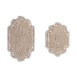 Allure 2 Piece Set Bath Rug Collection by Home Weavers Inc in Linen