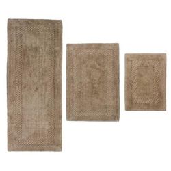 Classy Bathmat 3 Piece Bath Rug Collection by Home Weavers Inc in Linen