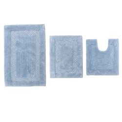 Classy Bathmat 3 Piece Bath Rug Collection by Home Weavers Inc in Blue
