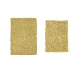Fantasia 2 Piece Set Bath Rug Collection by Home Weavers Inc in Yellow