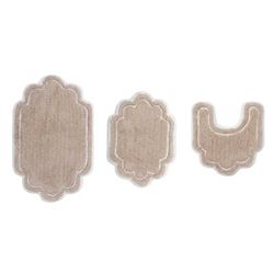 Allure 3-Pc. Bath Rug Set by Home Weavers Inc in Linen