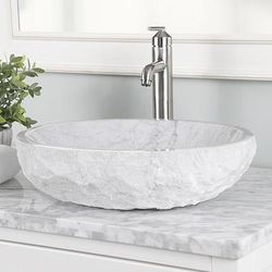 Randolph Morris Lennox Italian Cararra White Marble Vessel Bathroom Sink RMFA-337