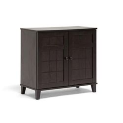 Baxton Studio Glidden Dark Brown Wood Modern Shoe Cabinet (Short) - Wholesale Interiors FP-1201