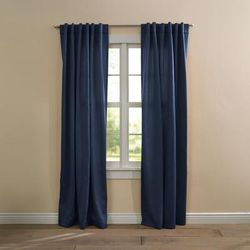 Wide Width BH Studio Room-Darkening Back-Tab Panel by BH Studio in Sapphire (Size 54" W 95" L) Window Curtain