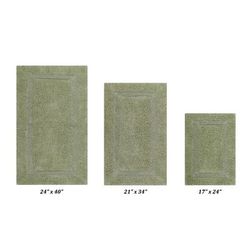 Lux Collectionis Bath Mat Rug 3 Piece Set (17" x 24" | 21" x 34" | 24" x 40") by Better Trends in Sage