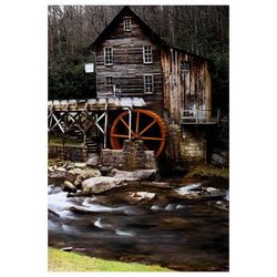 River Mill Photographic Art Printed on Tempered Glass - Yosemite Home Décor 3120015