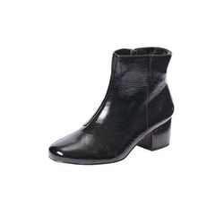 Wide Width Women's The Sidney Bootie by Comfortview in Black Patent (Size 10 1/2 W)